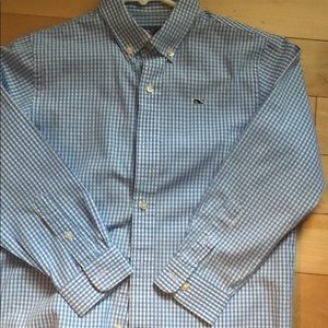Blue gingham Vineyard vines button down